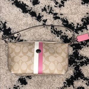 Coach mini bag with pink stripe